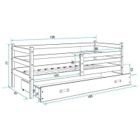 Детская кровать BMS Group Eryk 80 x 190 см/ ЛДСП/ Графитовый photo 3