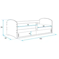 Детская кровать BMS Group Luki 1 Snow 80 x 160 см/ ЛДСП/ Графитовый photo 2