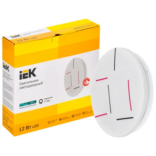 Plafonieră IEK LDPB0-2001-18-4000-K01 340 mm/ Oțel photo 4 Plafonieră IEK LDPB0-2001-18-4000-K01 340 mm/ Oțel photo 4