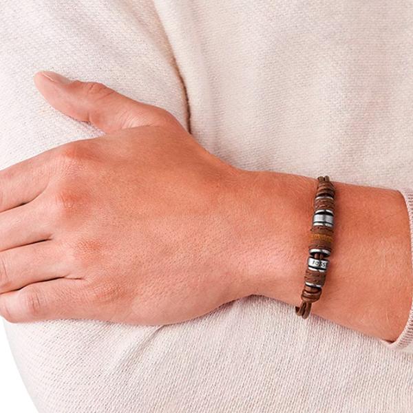 Brățară pentru bărbați FOSSIL JF00900797 Piele/ Brown photo 3 Brățară pentru bărbați FOSSIL JF00900797 Piele/ Brown photo 3