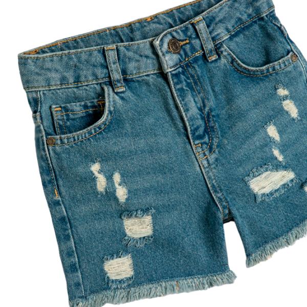 Pantaloni scurți pentru fete Koton 4SKG40016AD 140 / Indigo photo 3 Pantaloni scurți pentru fete Koton 4SKG40016AD 140 / Indigo photo 3