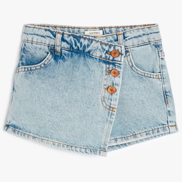 Pantaloni scurți pentru fetiţe Koton 4SKG40018AD 122/ Indigo photo 3 Pantaloni scurți pentru fetiţe Koton 4SKG40018AD 122/ Indigo photo 3