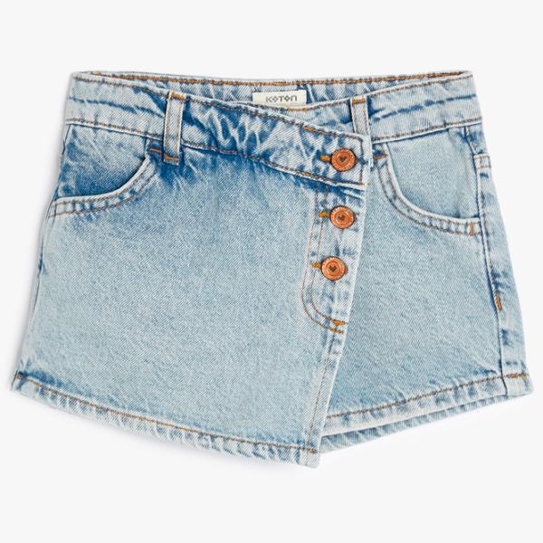 Pantaloni scurți pentru fetiţe Koton 4SKG40018AD 122/ Indigo photo 3 Pantaloni scurți pentru fetiţe Koton 4SKG40018AD 122/ Indigo photo 3
