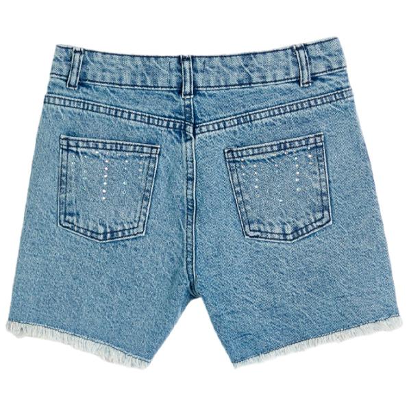 Pantaloni scurți pentru fete Koton 4SKG40013AD 128 / Mid Indigo photo 2