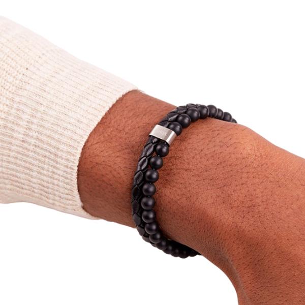 Brățară pentru bărbați FOSSIL JF02763040 Piatră semiprețioasă/ Black photo 3 Brățară pentru bărbați FOSSIL JF02763040 Piatră semiprețioasă/ Black photo 3