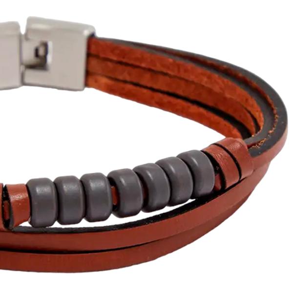 Brățară pentru bărbați FOSSIL JF03128040 Inox/ Brown photo 2 Brățară pentru bărbați FOSSIL JF03128040 Inox/ Brown photo 2