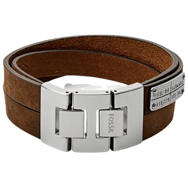 Brățară pentru bărbați FOSSIL JF03188040 Inox/ Brown photo 2 Brățară pentru bărbați FOSSIL JF03188040 Inox/ Brown photo 2