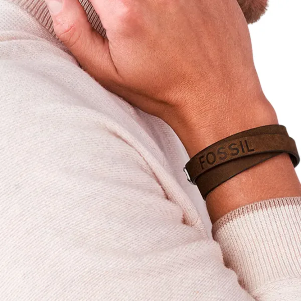 Brățară pentru bărbați FOSSIL JF03188040 Inox/ Brown photo 3 Brățară pentru bărbați FOSSIL JF03188040 Inox/ Brown photo 3