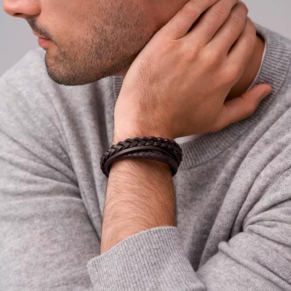 Браслет для мужчин FOSSIL JF03190040 нерж. сталь/ Коричневый photo 3