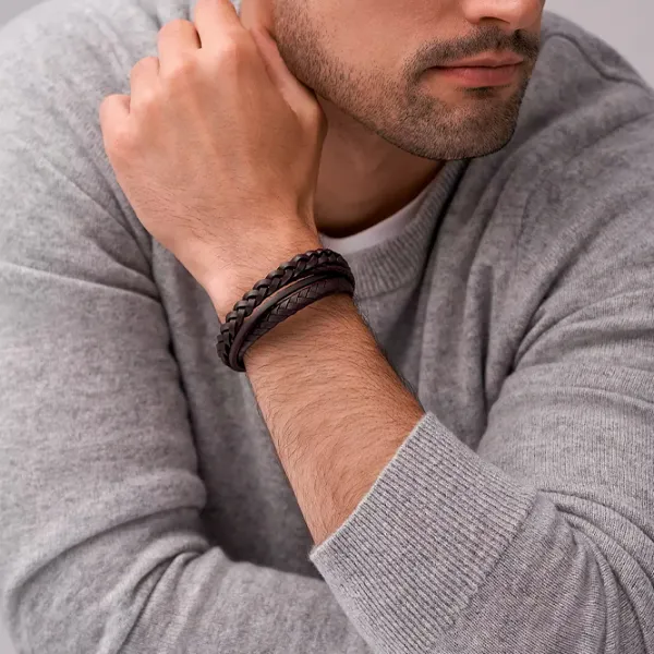 Браслет для мужчин FOSSIL JF03190040 нерж. сталь/ Коричневый photo 4