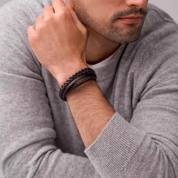 Браслет для мужчин FOSSIL JF03190040 нерж. сталь/ Коричневый photo 4