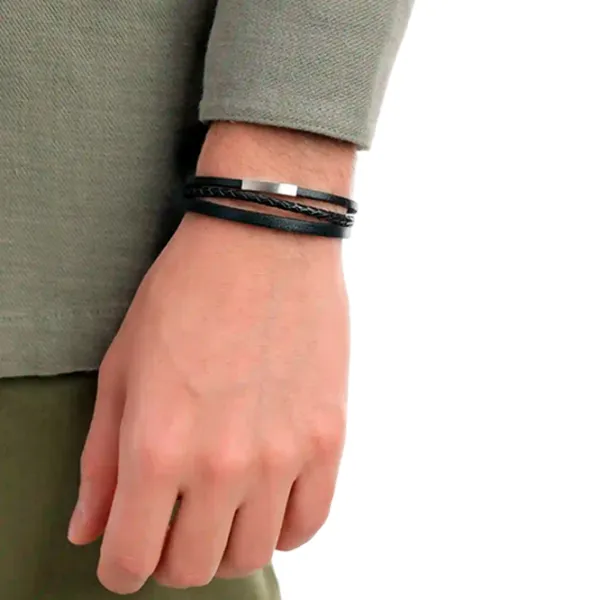Brățară pentru bărbați FOSSIL JF03322040 Inox/ Black photo 3