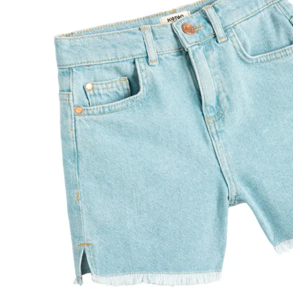 Pantaloni scurți pentru fetiţe Koton 4SKG40043AD 152/ Licht Indigo photo 3