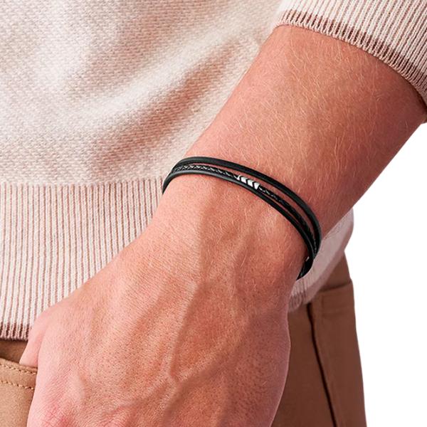 Brățară pentru bărbați FOSSIL JF03713040 Inox/ Black photo 3 Brățară pentru bărbați FOSSIL JF03713040 Inox/ Black photo 3