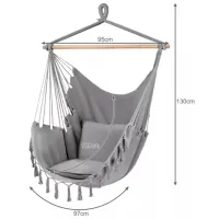 Стул-гамак Gardlov 20937 5626673 150 кг/ Хлопок/ Grey photo 2