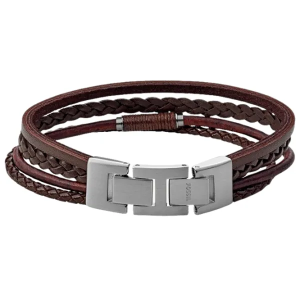 Браслет для мужчин FOSSIL JF03914040 нерж. сталь/ Коричневый photo 2 Браслет для мужчин FOSSIL JF03914040 нерж. сталь/ Коричневый photo 2