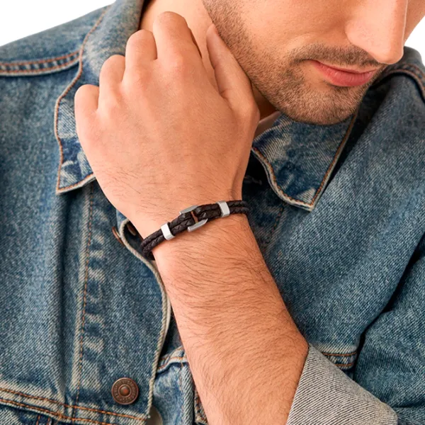 Браслет для мужчин FOSSIL JF04203040 нерж. сталь/ Коричневый photo 4 Браслет для мужчин FOSSIL JF04203040 нерж. сталь/ Коричневый photo 4