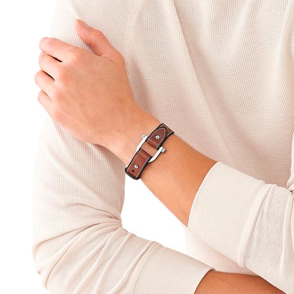 Brățară pentru bărbați FOSSIL JF04397040 Inox/ Brown photo 5 Brățară pentru bărbați FOSSIL JF04397040 Inox/ Brown photo 5