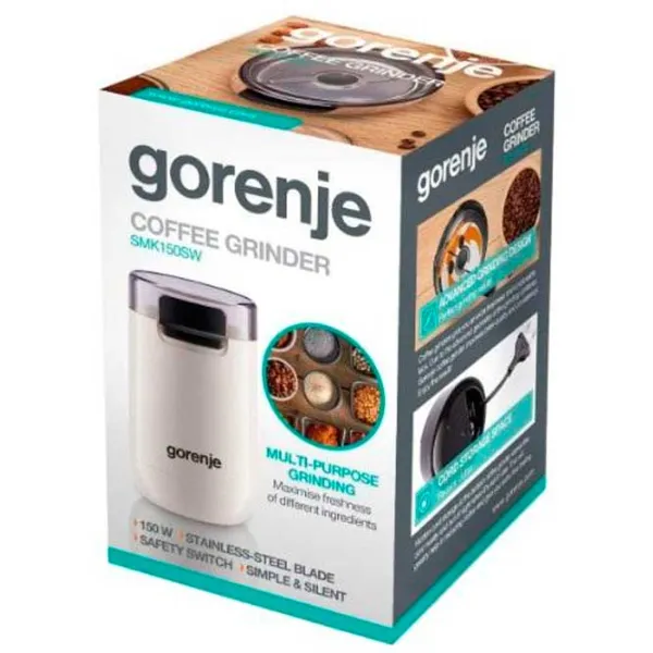 Râșniță de cafea Gorenje SMK150SW Cuțit rotativ/ 60 g/ White photo 5