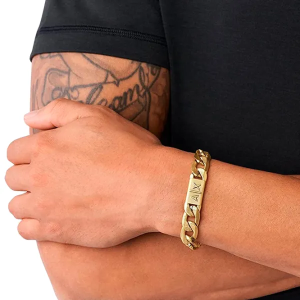 Brățară pentru bărbați Armani Exchange AXG0078710 Inox/ Gold photo 3