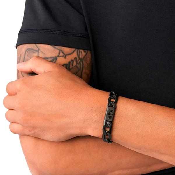 Brățară pentru bărbați Armani Exchange AXG0079001 Inox/ Black photo 3
