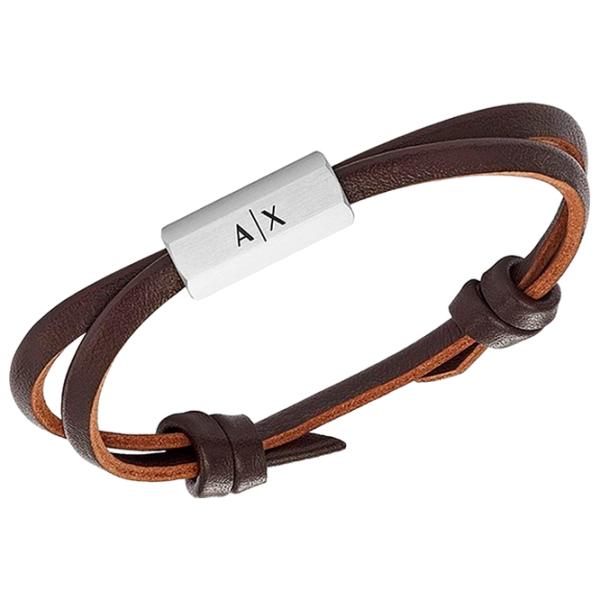 Brățară pentru bărbați Armani Exchange AXG0096040 Inox/ Brown photo 2