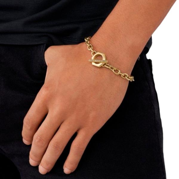 Brățară pentru bărbați Armani Exchange AXG0104710 Inox/ Gold photo 2