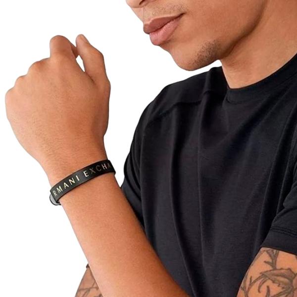Brățară pentru bărbați Armani Exchange AXG0107040 Piele/ White photo 3