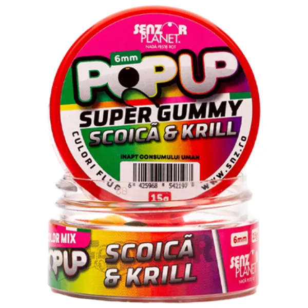 Бойлы Senzor Planet Pop-Up Super Gummy Гребешки/ 0.015 кг/ 6 мм photo 2 Бойлы Senzor Planet Pop-Up Super Gummy Гребешки/ 0.015 кг/ 6 мм photo 2
