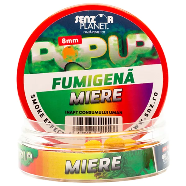 Boilies Senzor Planet Pop-Up Fumigenă Honey/ 0.025 kg/ 8 mm photo 2