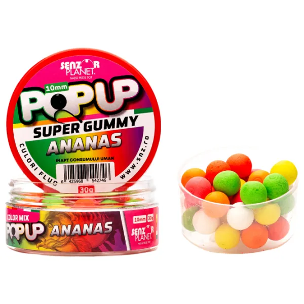 Boilies Senzor Planet Pop-Up Super Gummy Pineapple/ 0.03 kg/ 10 mm photo 2 Boilies Senzor Planet Pop-Up Super Gummy Pineapple/ 0.03 kg/ 10 mm photo 2
