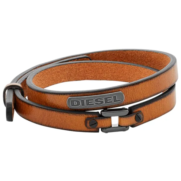 Brățară pentru bărbați DIESEL DX0984040 Piele/ Brown photo 2 Brățară pentru bărbați DIESEL DX0984040 Piele/ Brown photo 2