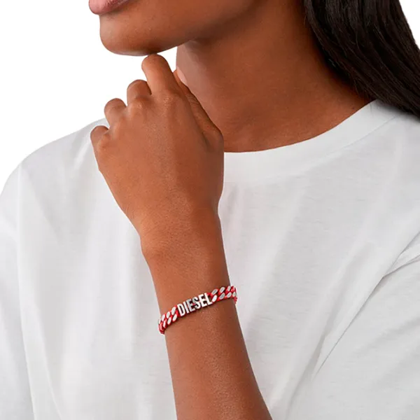 Brățară unisex DIESEL DX1415040 Inox/ Red photo 3 Brățară unisex DIESEL DX1415040 Inox/ Red photo 3