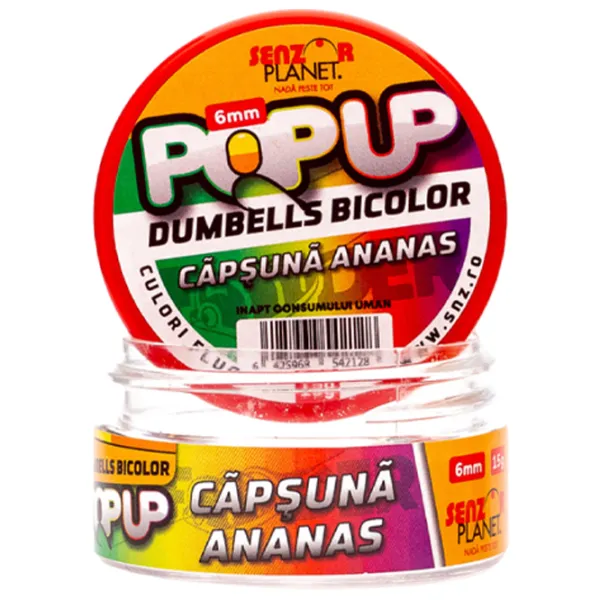 Boilies Senzor Planet Pop-Up Dumbells Pineapple/ 0.015 kg/ 6 mm photo 2 Boilies Senzor Planet Pop-Up Dumbells Pineapple/ 0.015 kg/ 6 mm photo 2