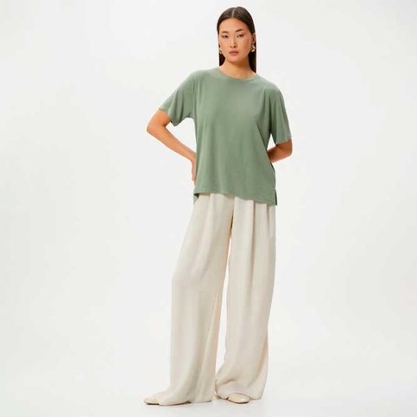 Tricou pentru femei Koton 4SAK50150EK 100% bumbac/ Khaki photo 3