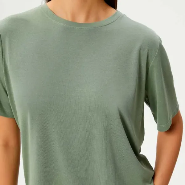 Tricou pentru femei Koton 4SAK50150EK 100% bumbac/ Khaki photo 5