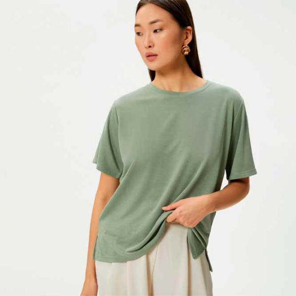 Tricou pentru femei Koton 4SAK50150EK 100% bumbac/ Khaki photo 2