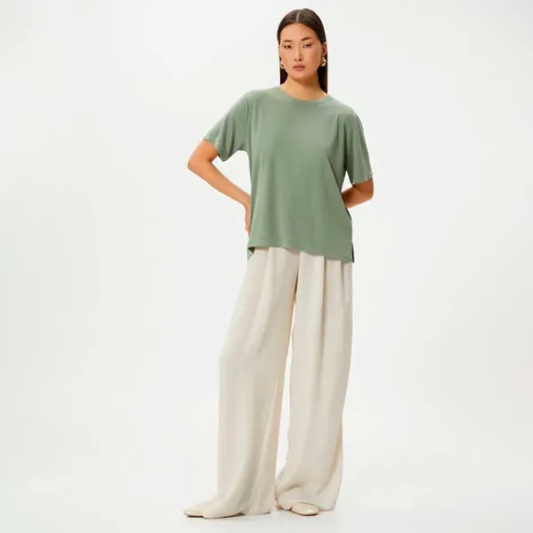 Tricou pentru femei Koton 4SAK50150EK 100% bumbac/ Khaki photo 3