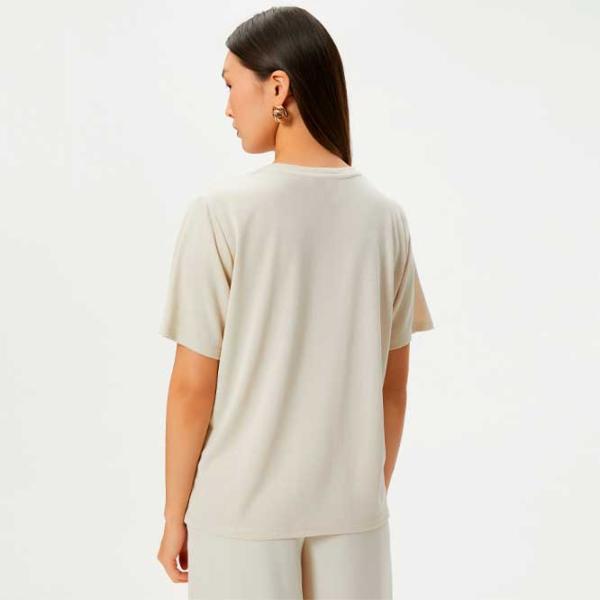 Tricou pentru femei Koton 4SAK50150EK 100% bumbac/ Beige photo 4
