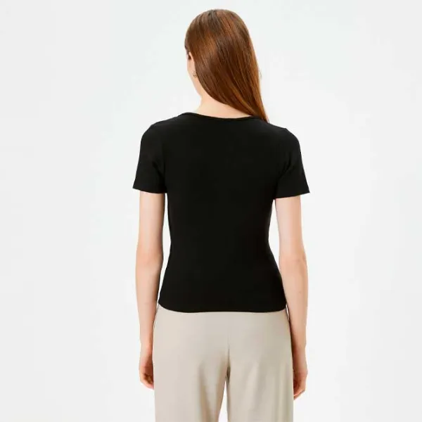 Tricou pentru femei Koton 4SAK50149EK 69 % viscoză/ Black photo 4