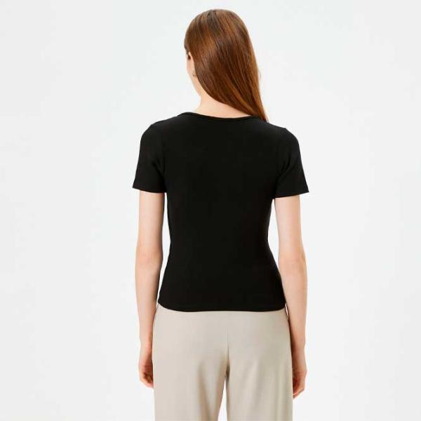 Tricou pentru femei Koton 4SAK50149EK 69 % viscoză/ Black photo 4