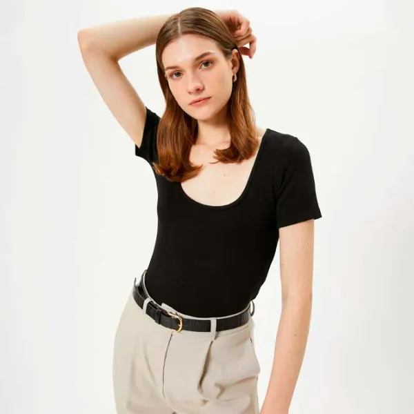 Tricou pentru femei Koton 4SAK50149EK 69 % viscoză/ Black photo 2