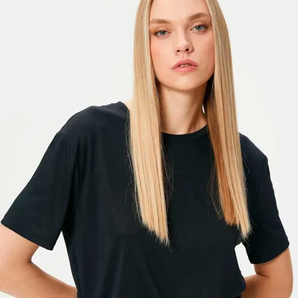 Tricou pentru femei Koton 4SAK50156EK 80% modal/ Black photo 2