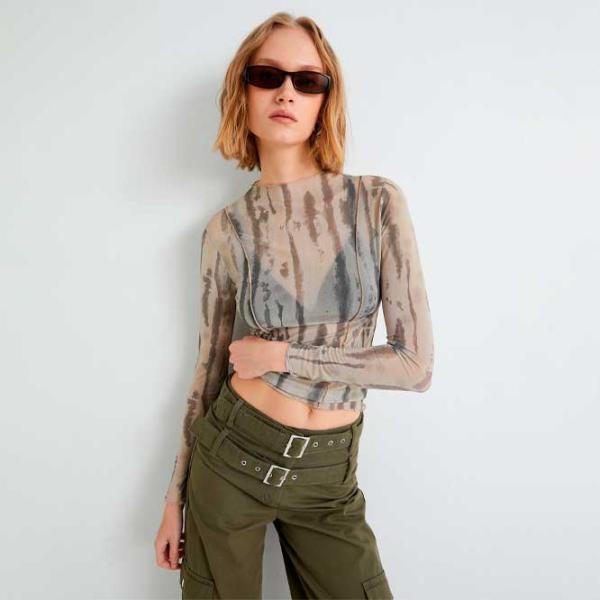 Tricou pentru femei Koton 4SAK50562EK 94% poliester, 6% elastan/ Khaki photo 3