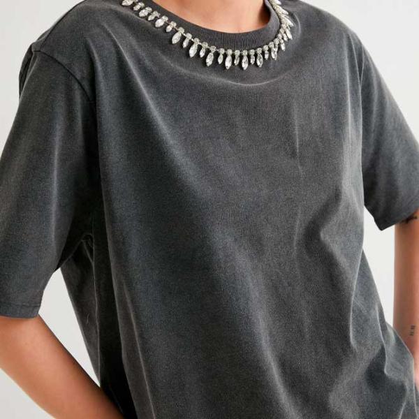 Tricou pentru femei Koton 4SAL10717IK 100% bumbac/ Anthracite photo 5