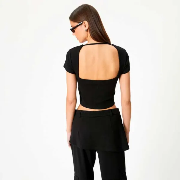 Tricou pentru femei Koton 4SAL10804IK 30% poliester/ Black photo 3