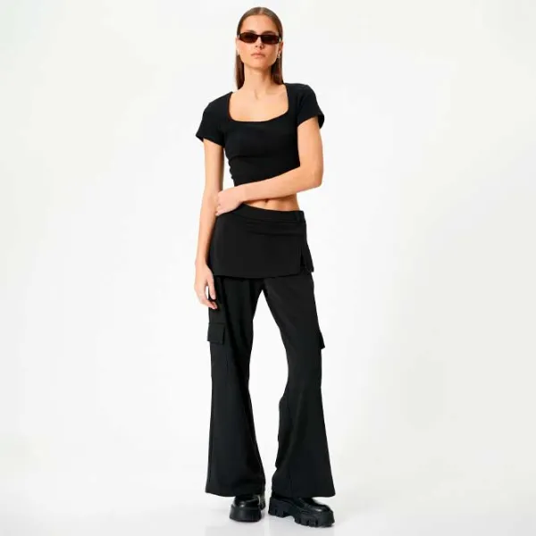 Tricou pentru femei Koton 4SAL10804IK 30% poliester/ Black photo 4