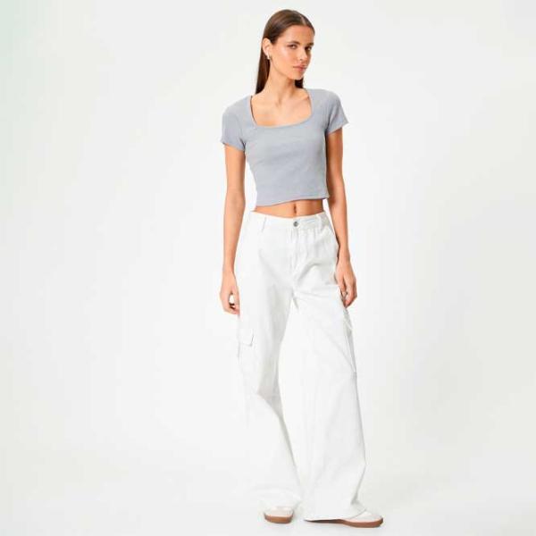 Tricou pentru femei Koton 4SAL10804IK 30% poliester/ Gray photo 3