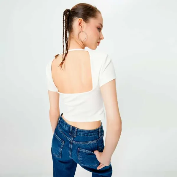 Tricou pentru femei Koton 4SAL10804IK 30% poliester/ White photo 2