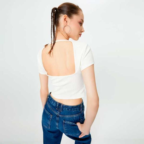 Tricou pentru femei Koton 4SAL10804IK 30% poliester/ White photo 2